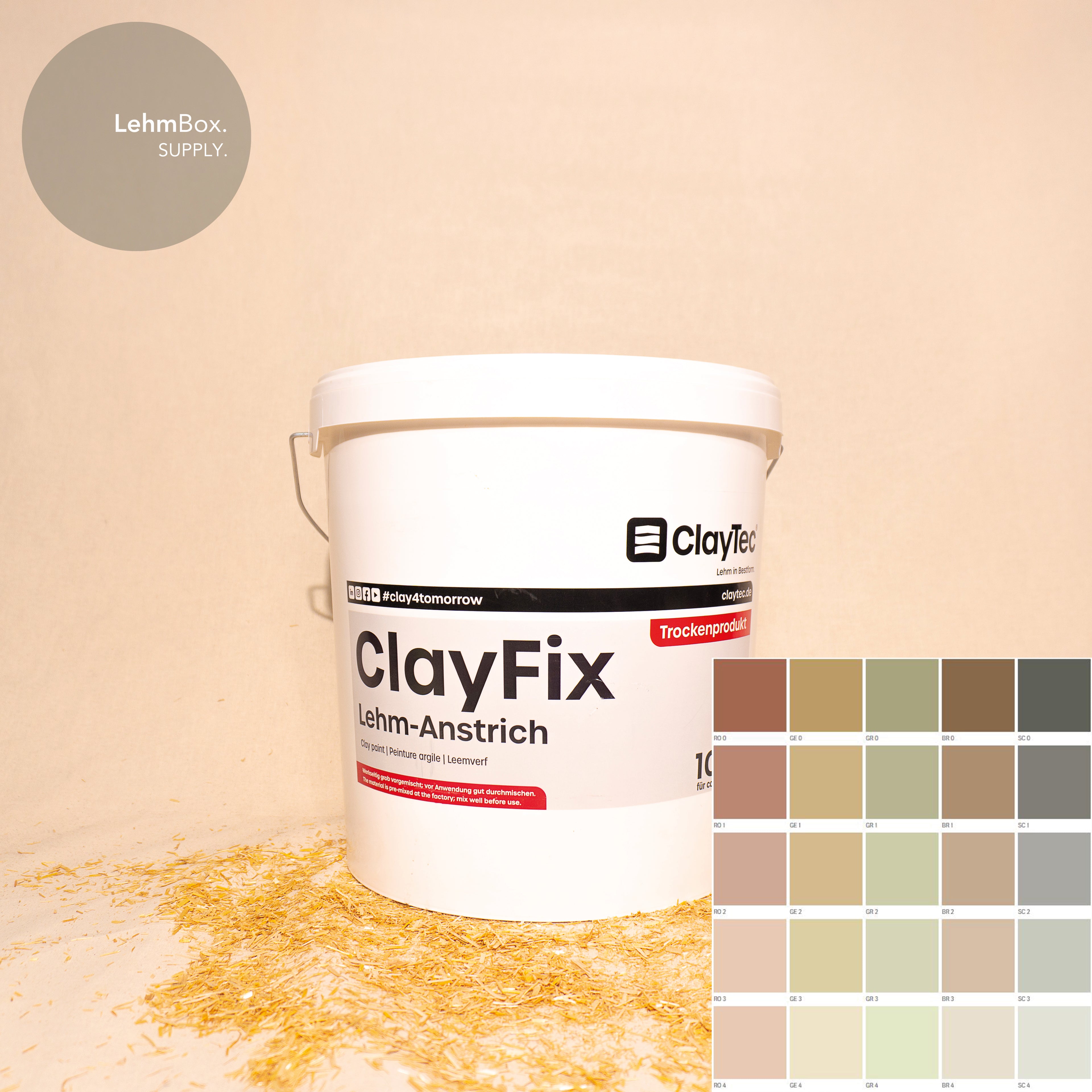 CLAYFIX - Lehm-Anstrich Grundfarbtöne 10 Kg