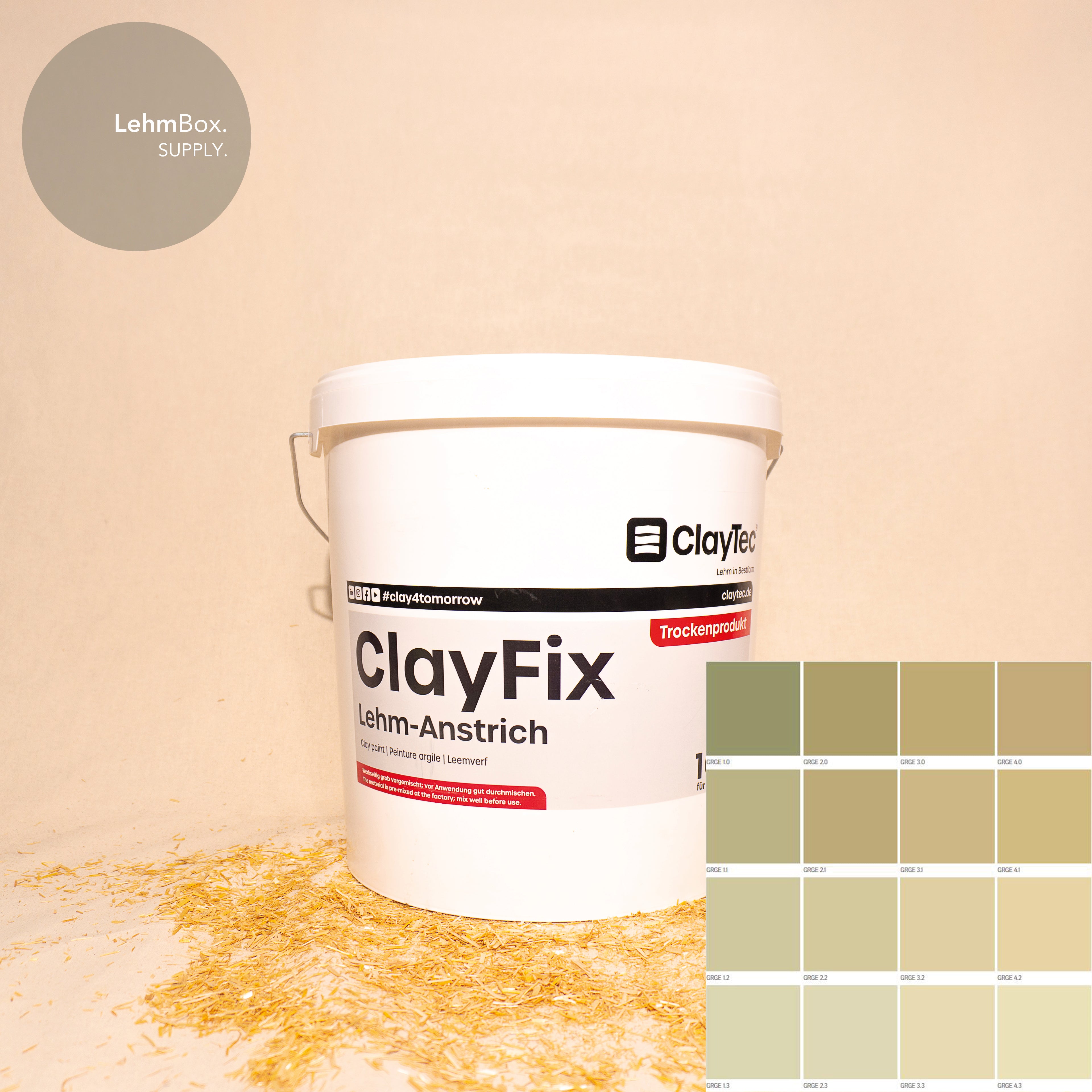 CLAYFIX - Lehm-Anstrich Schilf-Gelb 10 Kg
