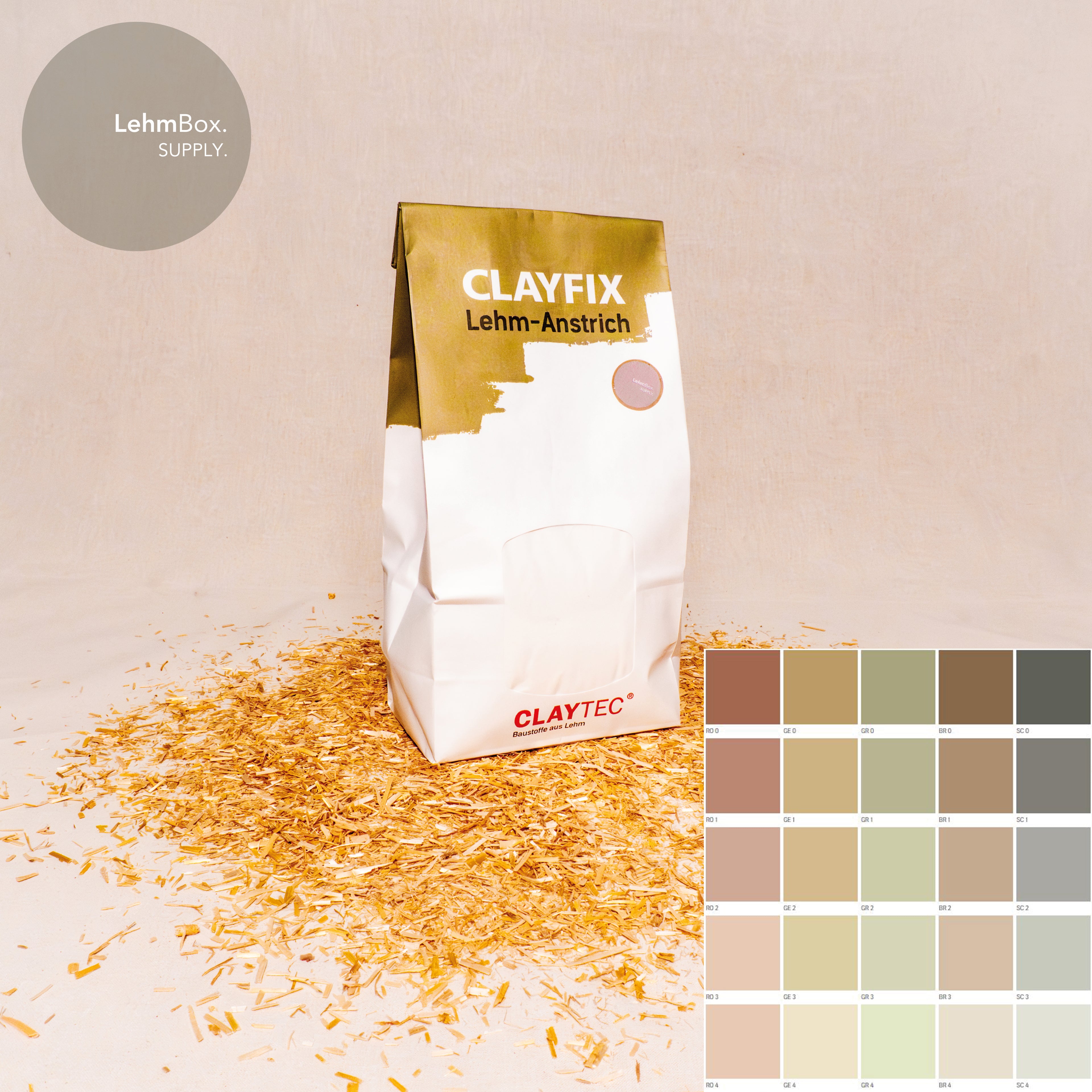 CLAYFIX - Lehm-Anstrich Grundfarbtöne 1,5 Kg