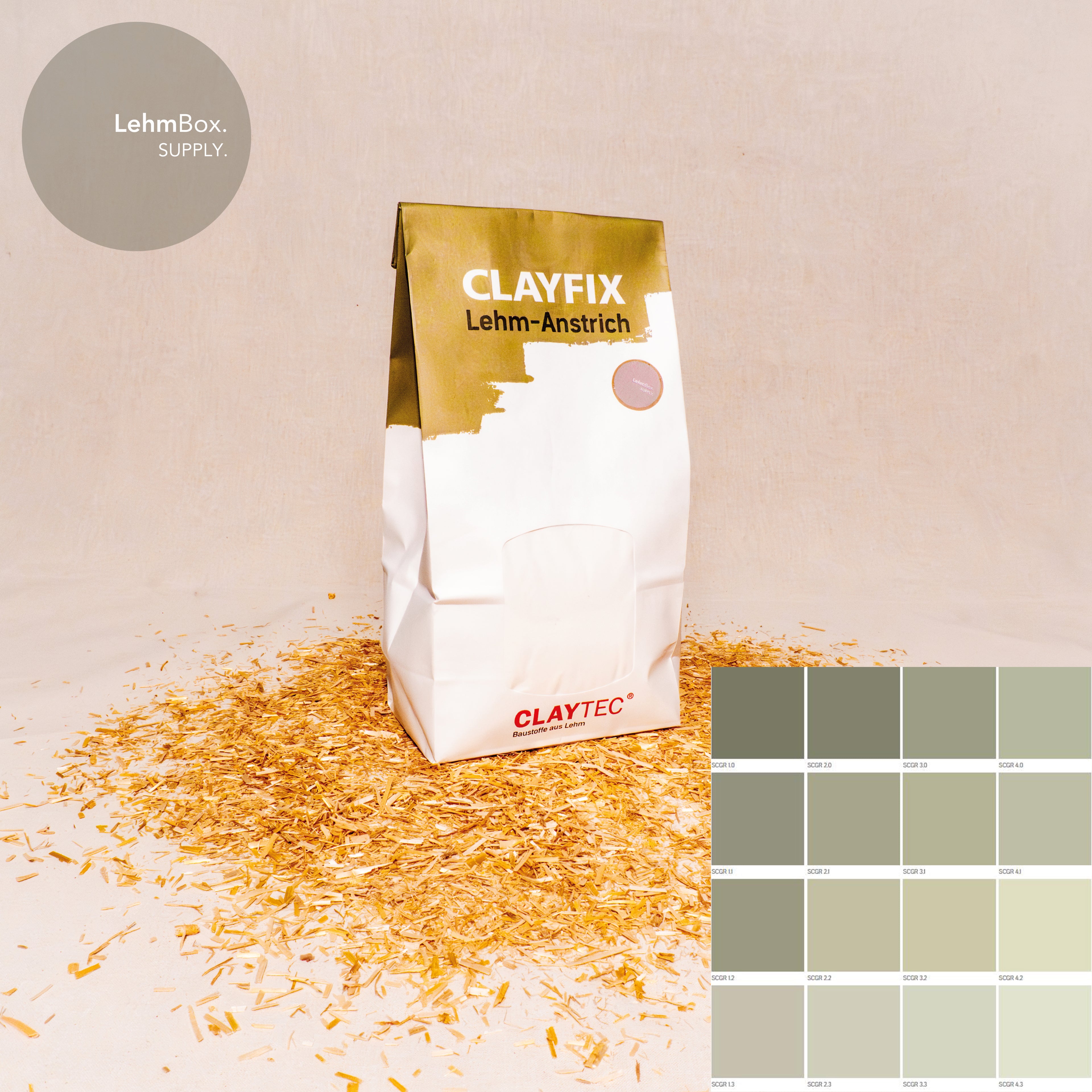 CLAYFIX - Lehm-Anstrich Jade-Grün 1,5 Kg