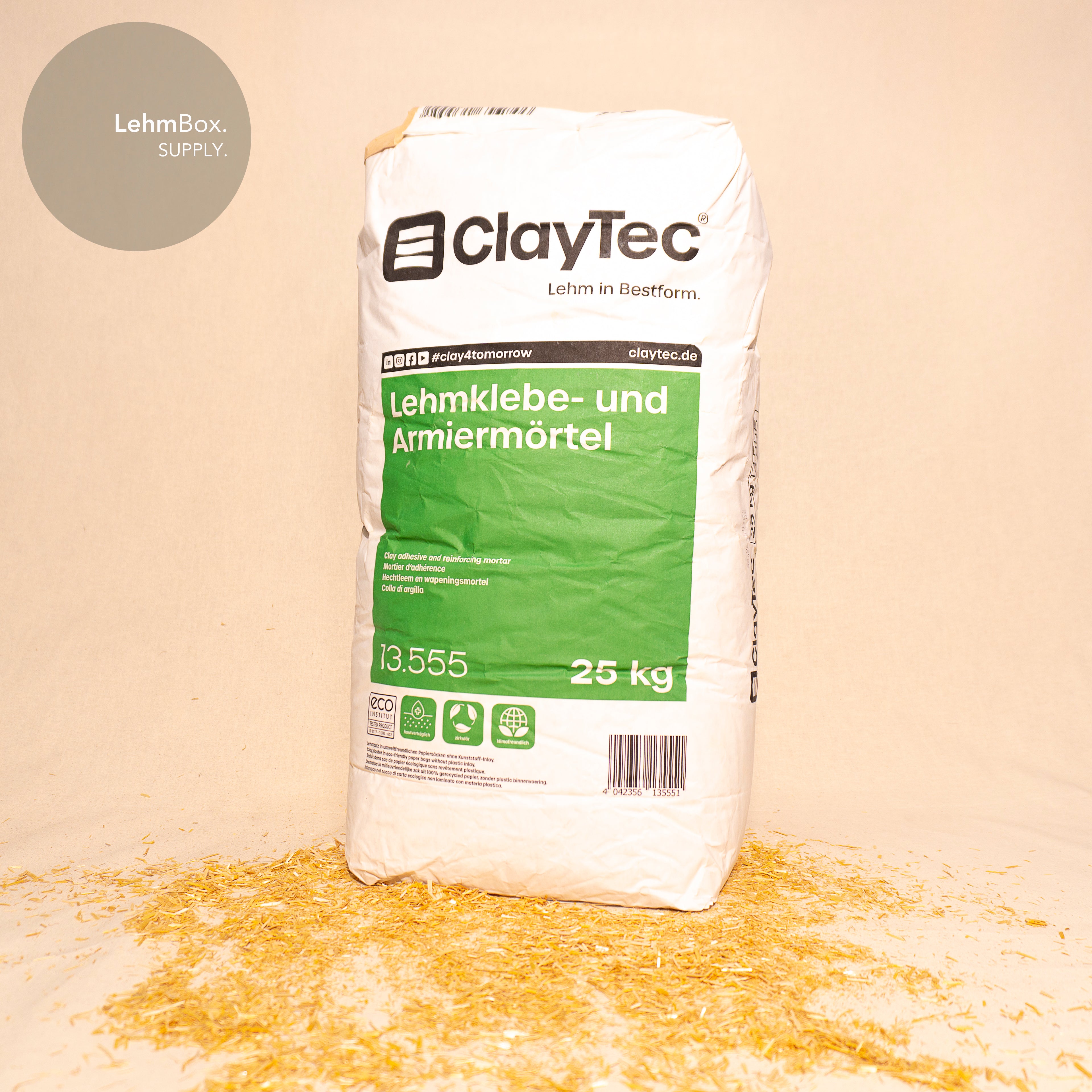 CLAYTEC Lehmklebe- und Armiermörtel, trocken, 25kg/Sack