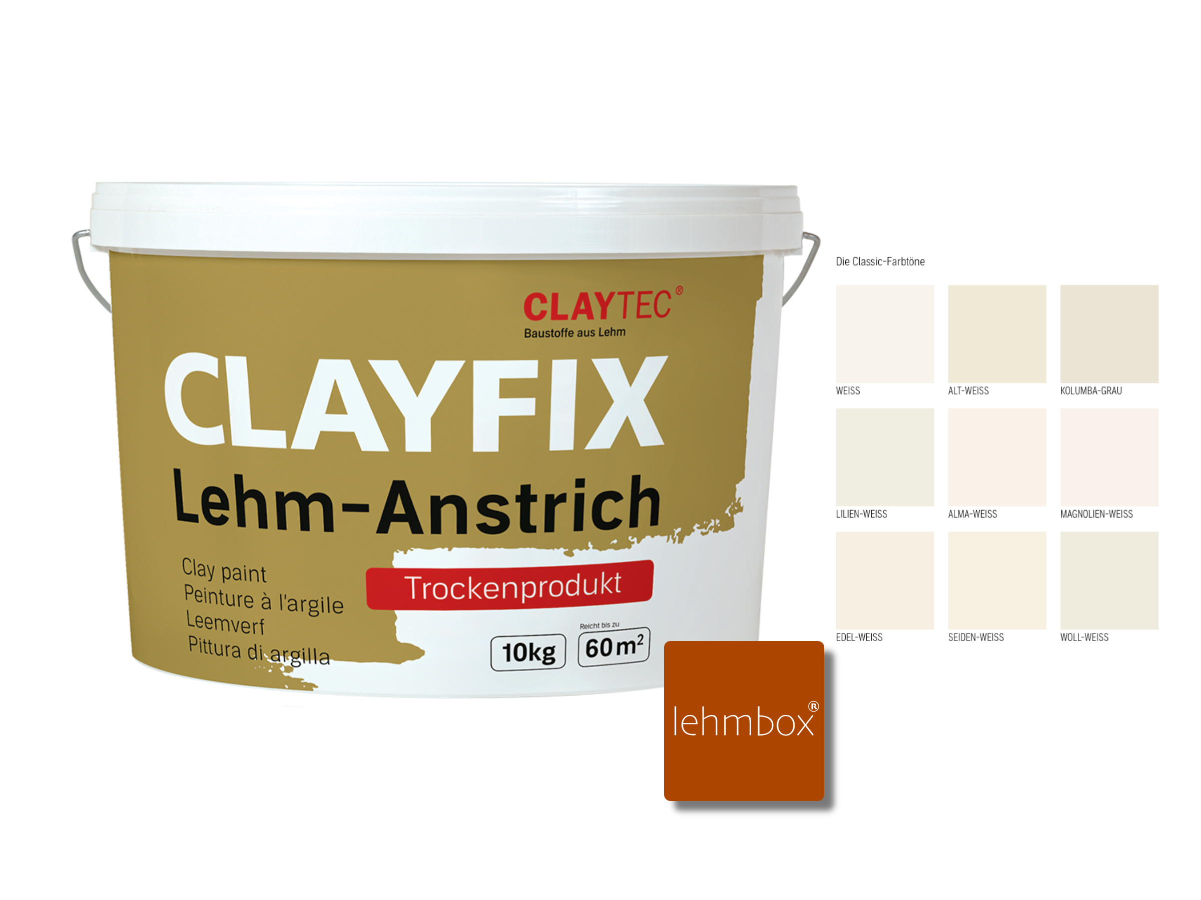 Lehmfarbe - CLAYFIX Lehm-Anstrich Classic 10 Kg