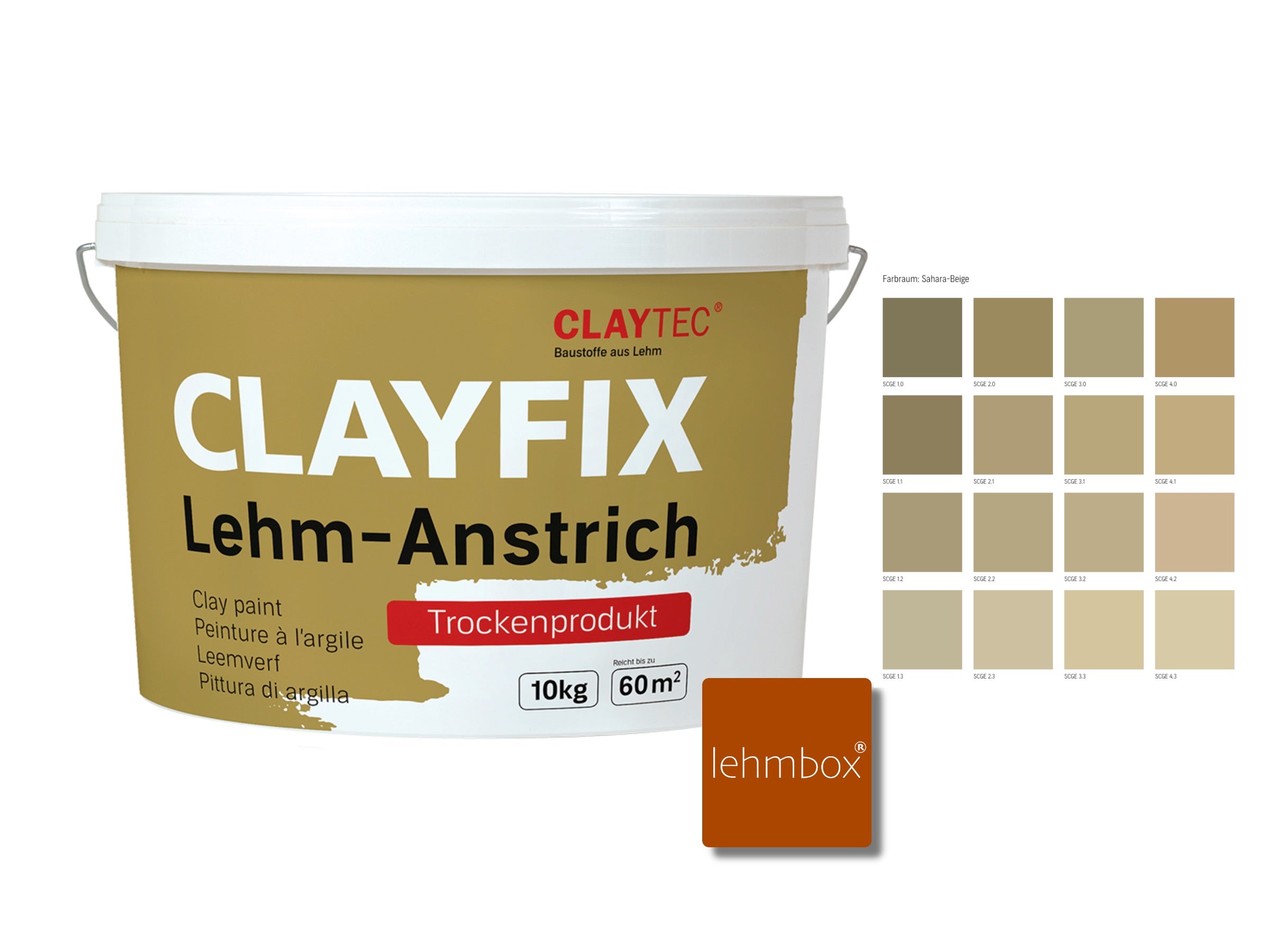 Lehmfarbe - CLAYFIX Lehm-Anstrich Sahara-Beige 10 Kg