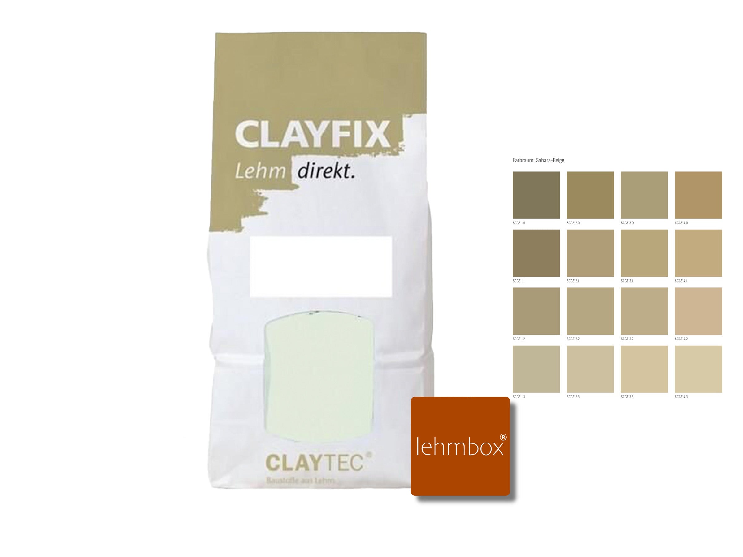 Lehmfarbe - CLAYFIX Lehm-Anstrich Sahara-Beige 1,5 Kg
