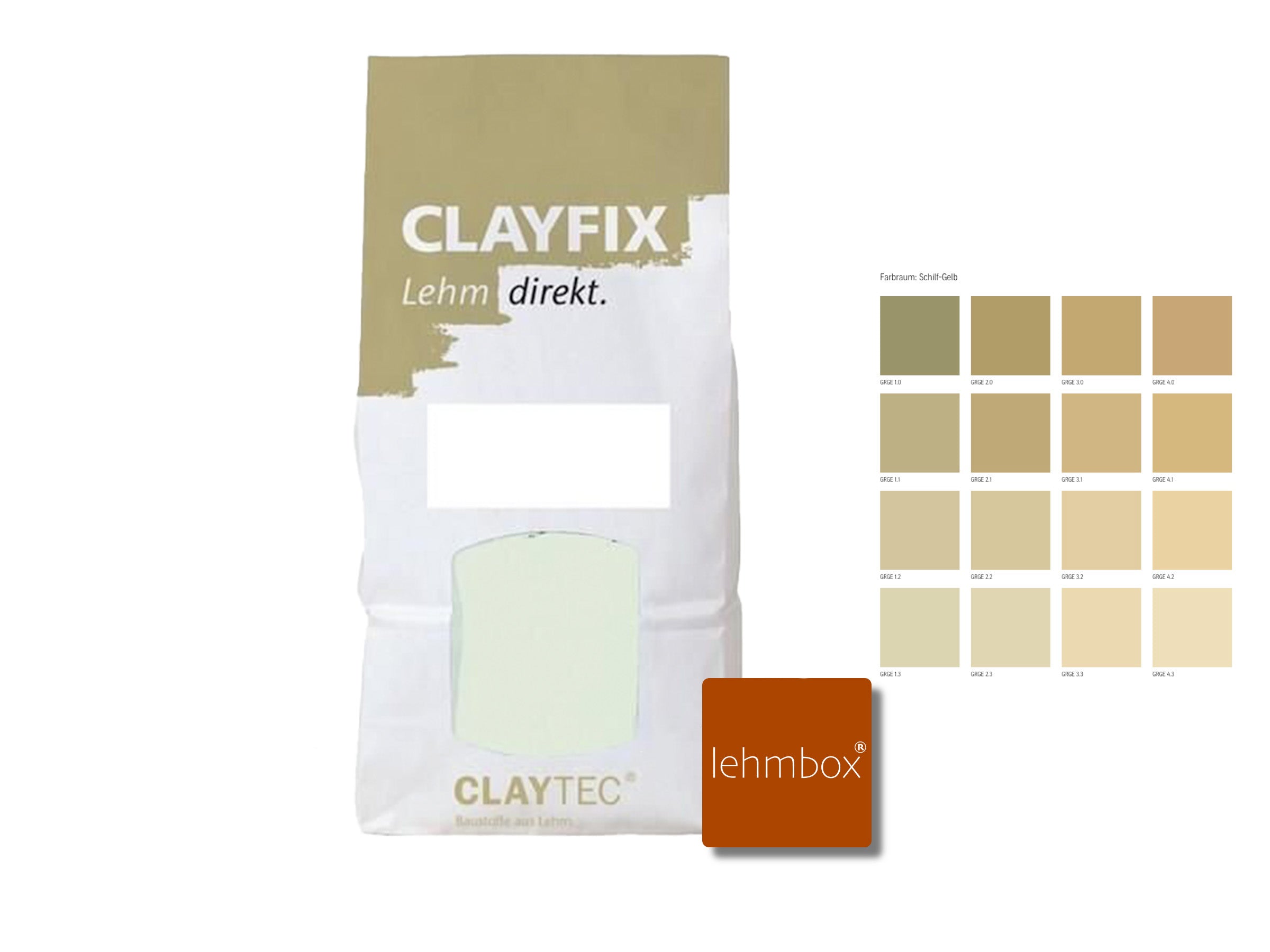 Lehmfarbe - CLAYFIX Lehm-Anstrich Schilf-Gelb 1,5 Kg