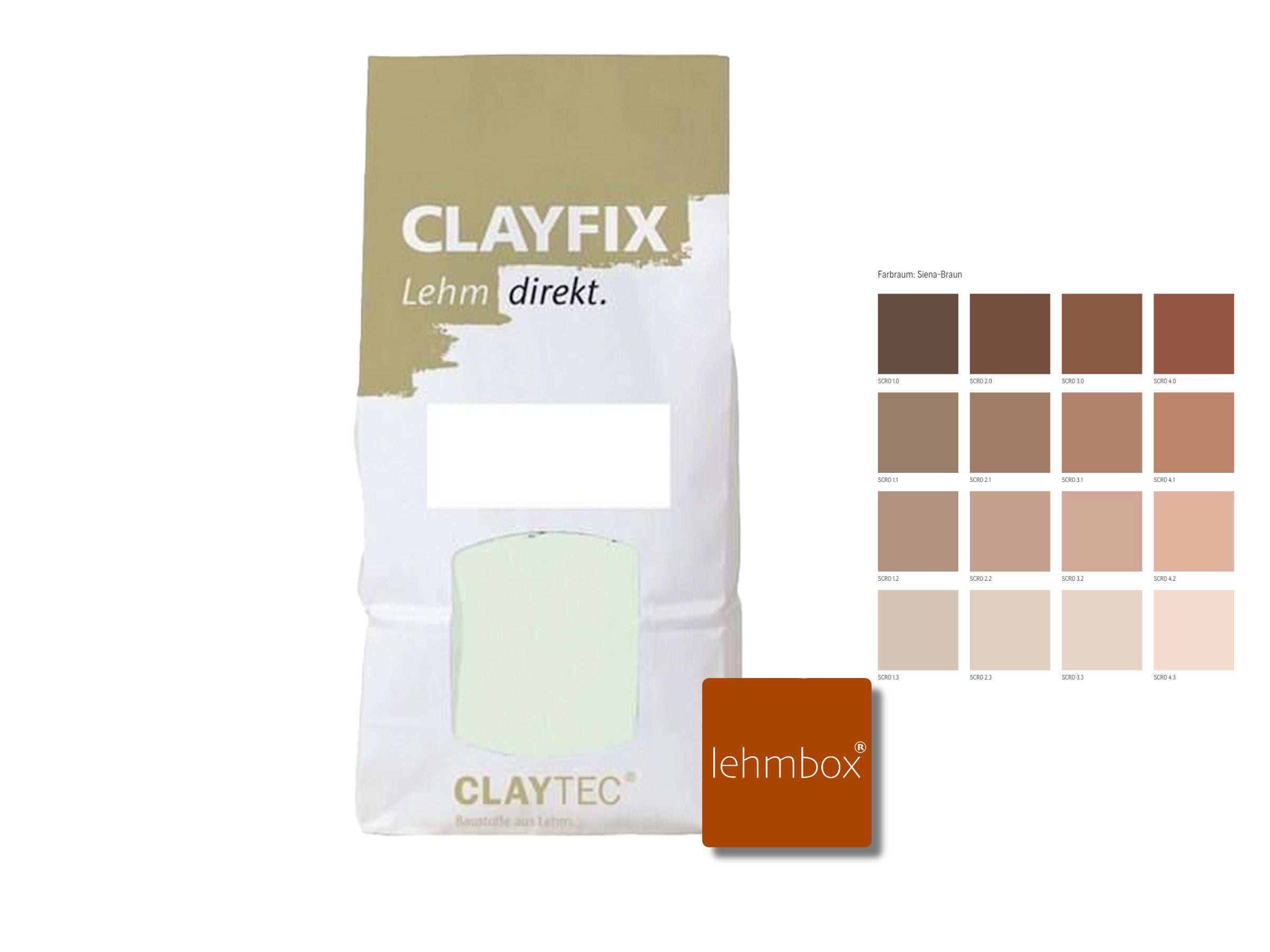 Lehmfarbe - CLAYFIX Lehm-Anstrich Sierra-Braun 1,5 Kg