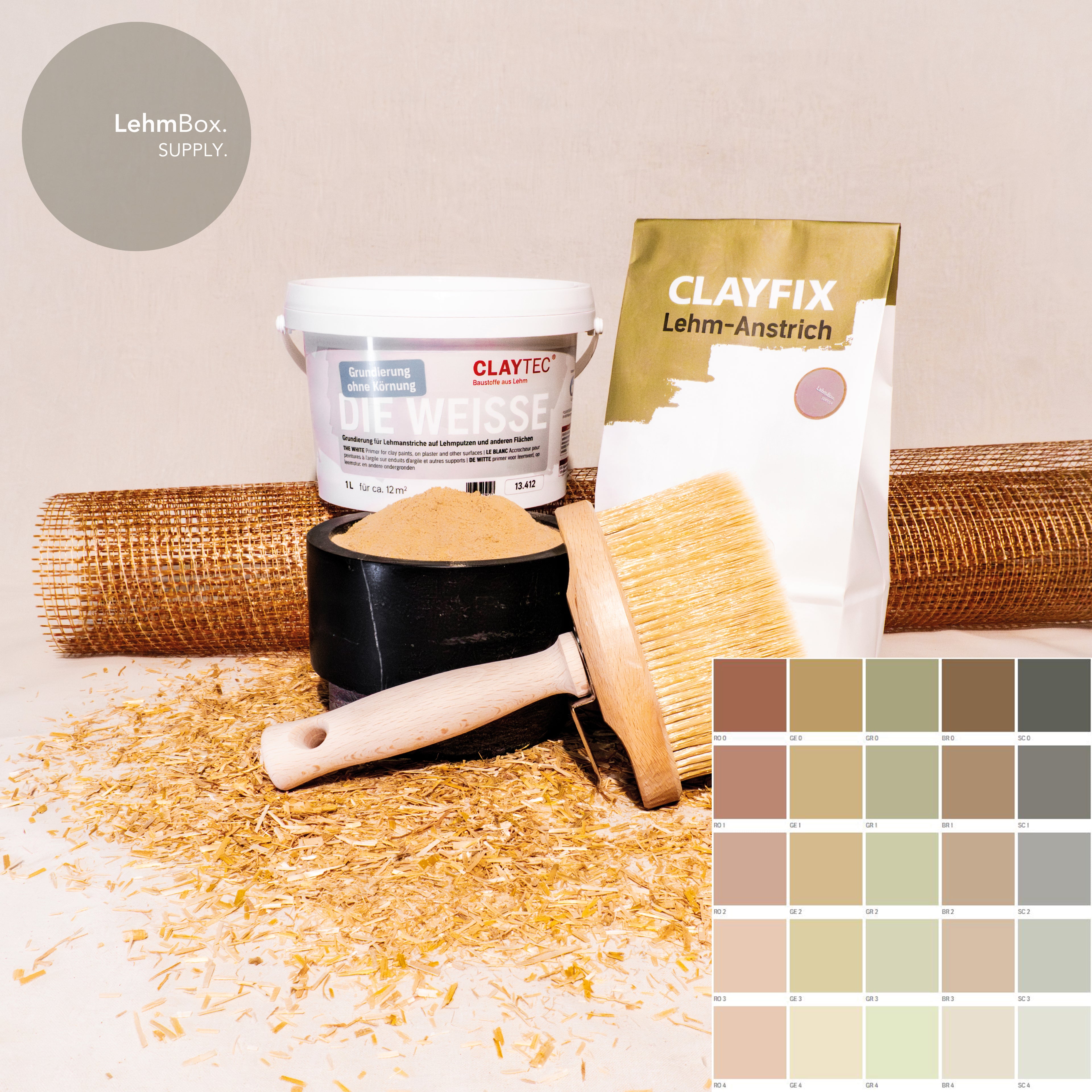 ErdRaum - Lehm-Anstrich-Set / Grundfarbtöne