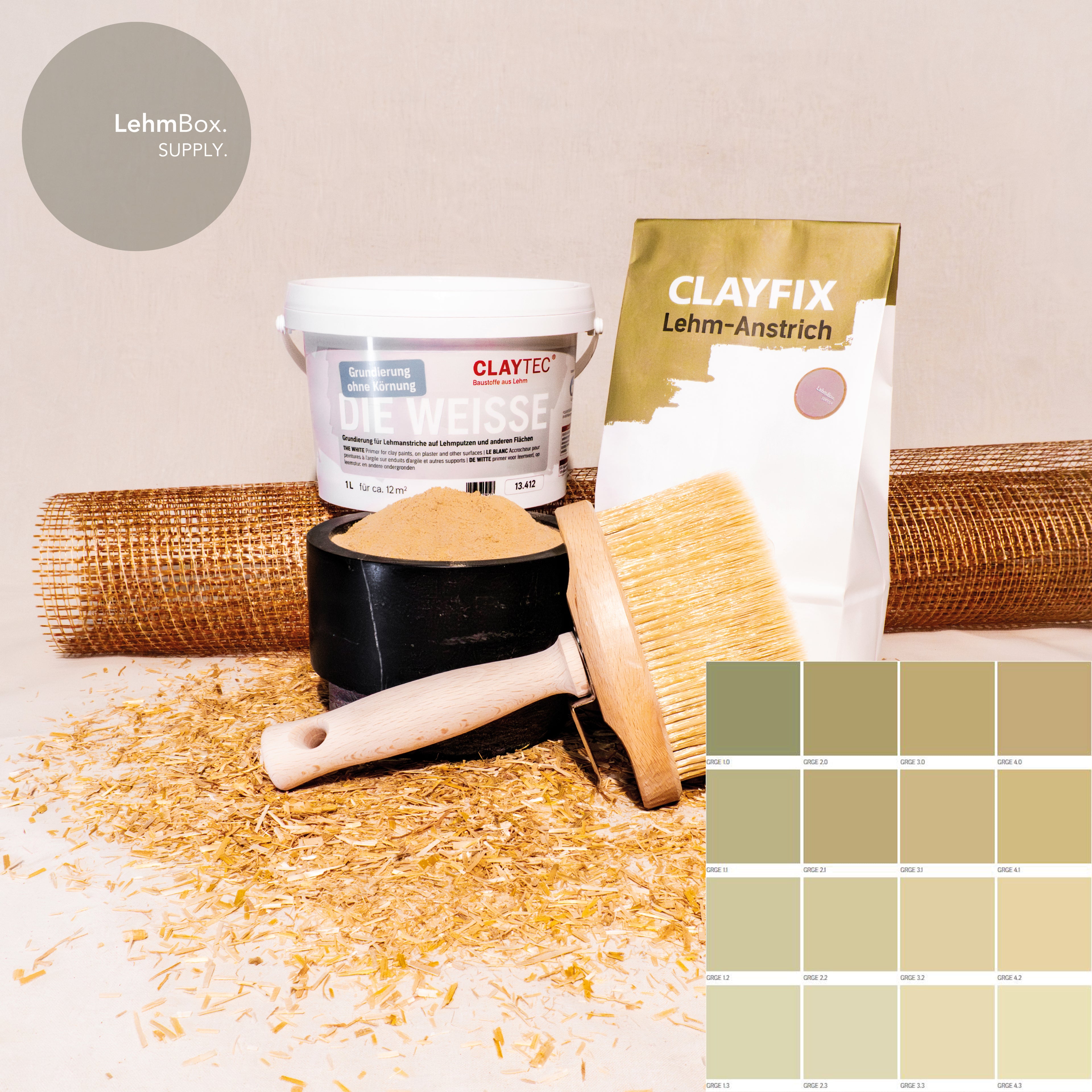 ErdRaum - Lehm-Anstrich-Set / Schilf-Gelb