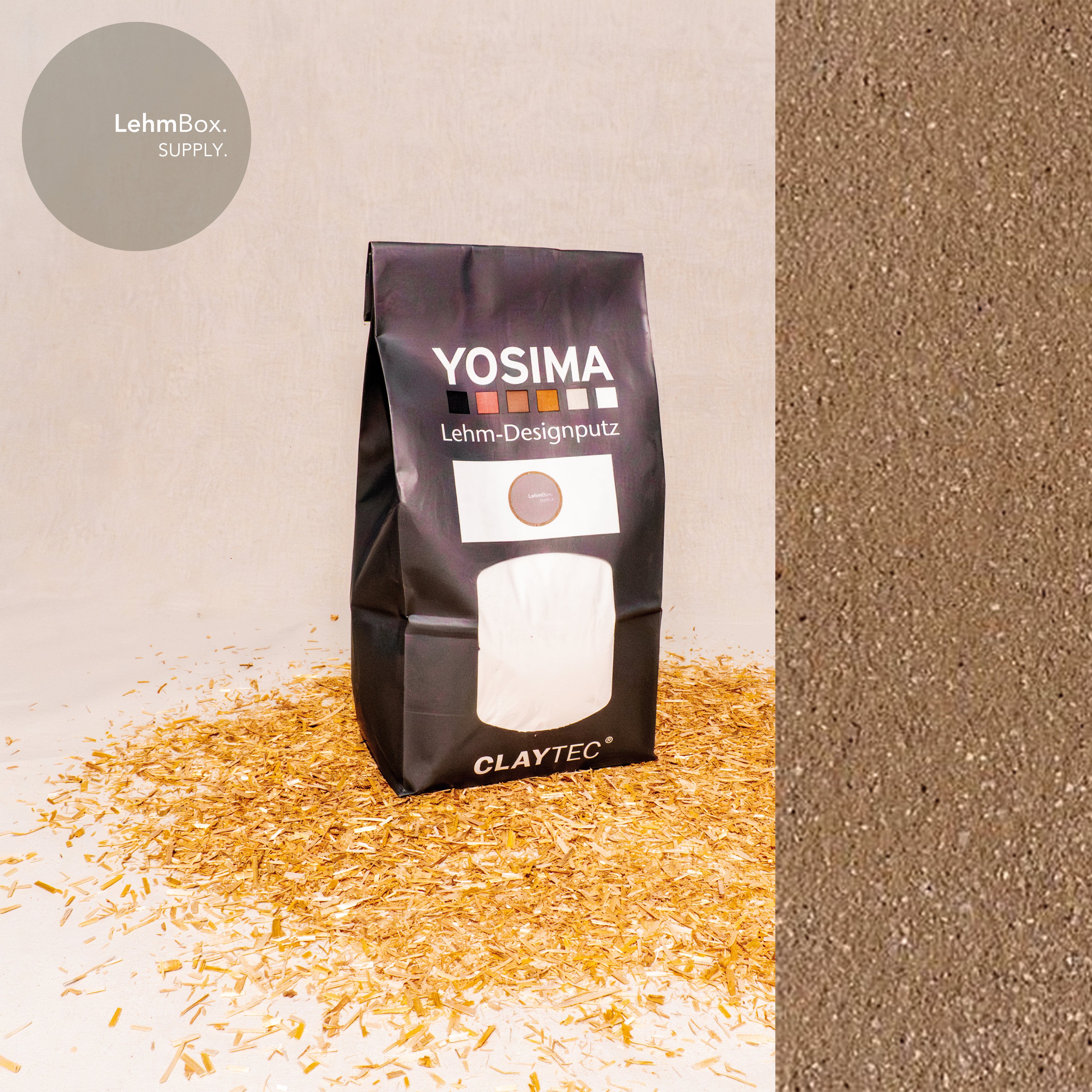 CLAYTEC YOSIMA Lehm-Designputz Braun (BR0) - 2 kg Beutel