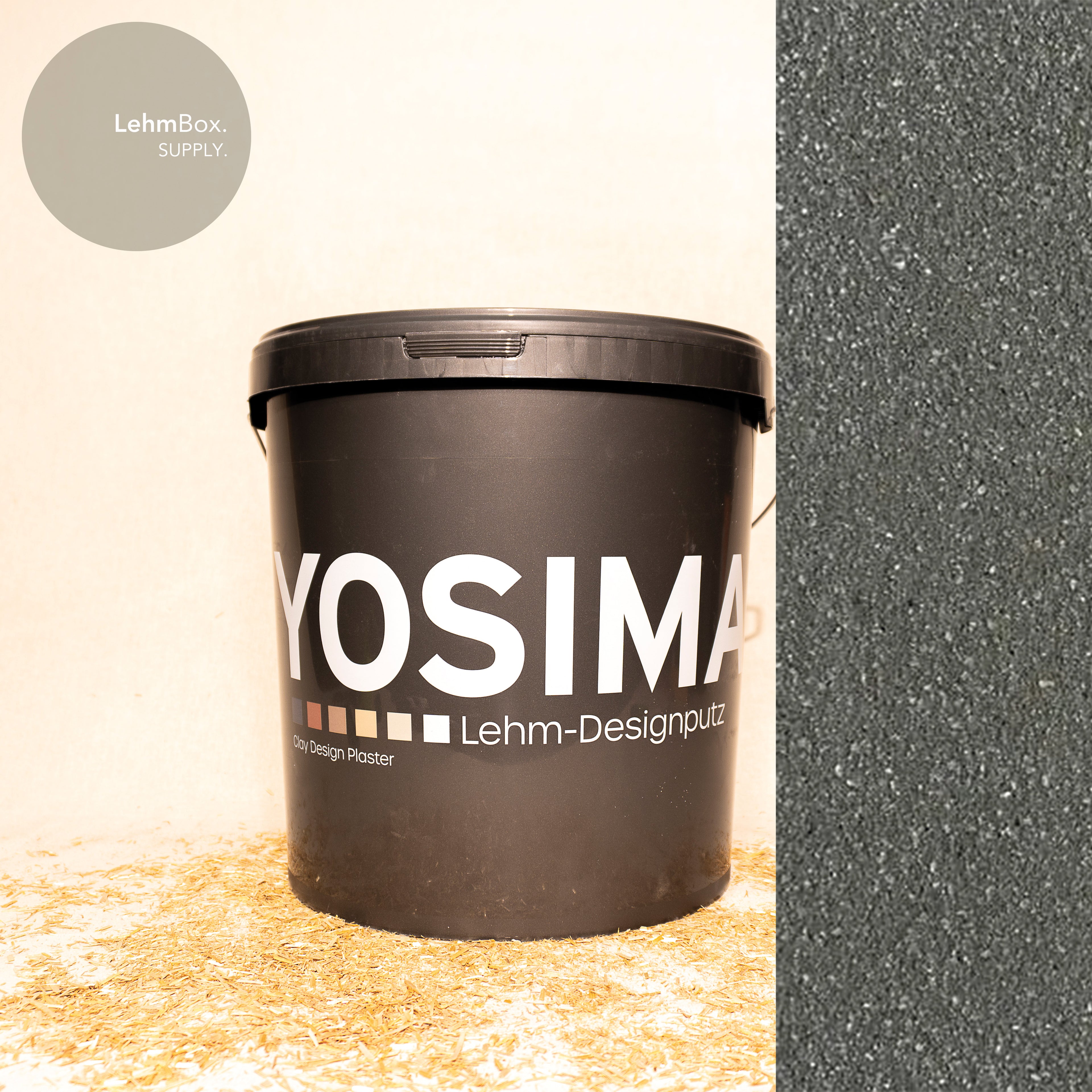 CLAYTEC YOSIMA Lehm-Designputz Schwarz (SC0) - 20 kg Eimer